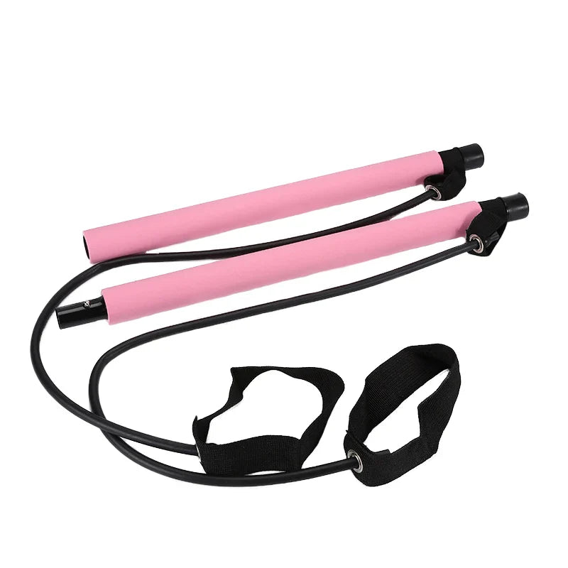 Multifunctional Pilates Bar with Resistance Bands for Home Fitness