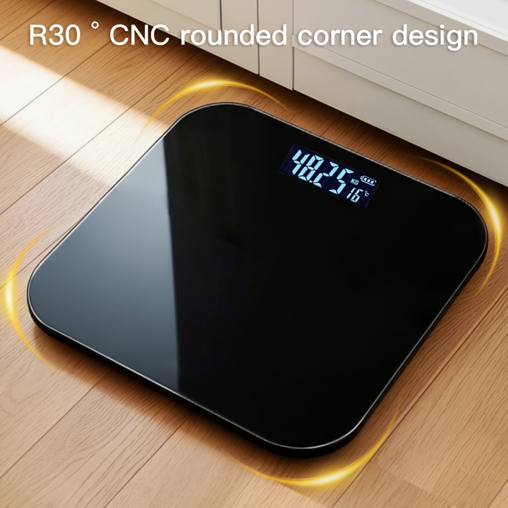 High-Precision Bathroom Scale, Electronic Scale, Accurate, with LED Display And Temperature Reading (Switchable Between Kg And Pounds), Extra-Wide Platform, Made of High-Hardness Glass Material, Suitable for Gyms, College Dorms, And Favored by Women