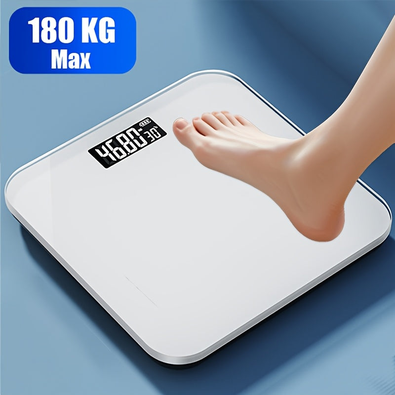 High-Precision Bathroom Scale, Electronic Scale, Accurate, with LED Display And Temperature Reading (Switchable Between Kg And Pounds), Extra-Wide Platform, Made of High-Hardness Glass Material, Suitable for Gyms, College Dorms, And Favored by Women
